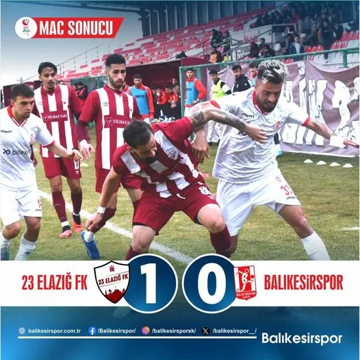 ELAZIĞ FK - 1 BALIKESİRSPOR - 0